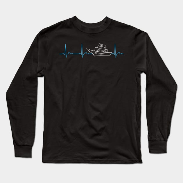 Cruise Heartbeat For Vacationers On A Cruise Long Sleeve T-Shirt by JeZeDe